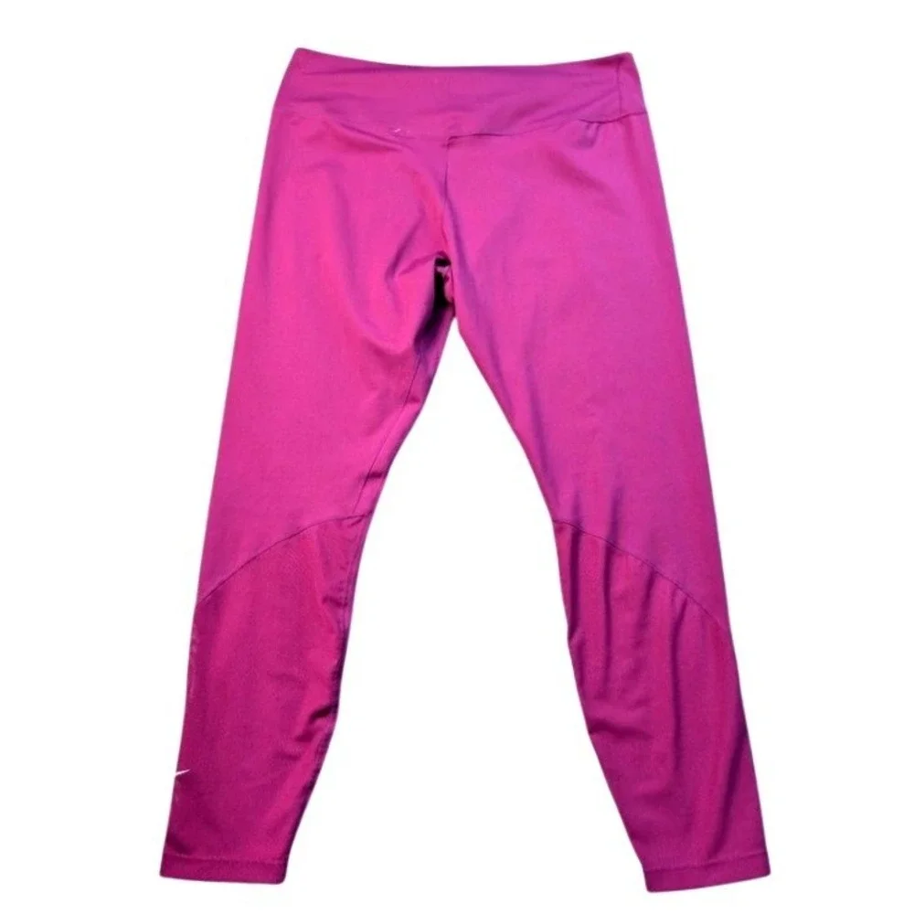 Nike~Dri-Fit Women's Mid-Rise 7/8 Mesh-Paneled Training Leggings-Purple~XL~NWT